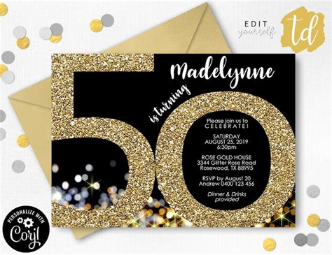 Printable 50th Birthday Invitations Printable Templates