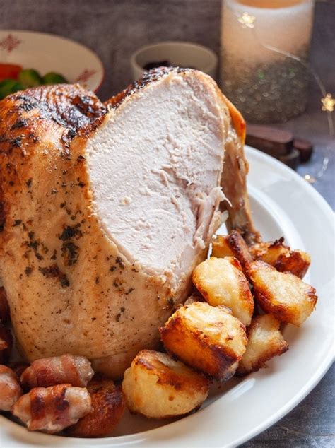 Prepare your turkey for roasting. Easy Brined Roast Turkey Crown - Something Sweet Something ...