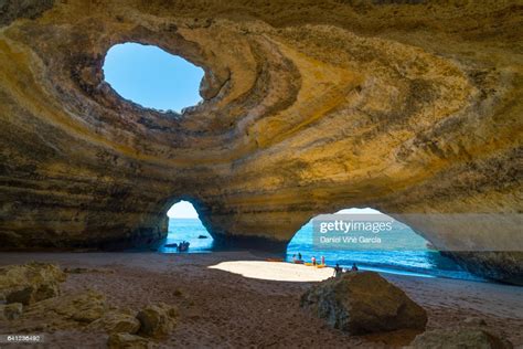 Benagil Sea Cave Faro District Algarve Portugal Stock