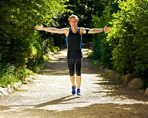 Athlete Running With Arms Outstretched Stock Image Image 26801807