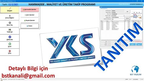 Excel VBA İle Hammadde Maliyet ve Üretim Takip Programı TANITIMI
