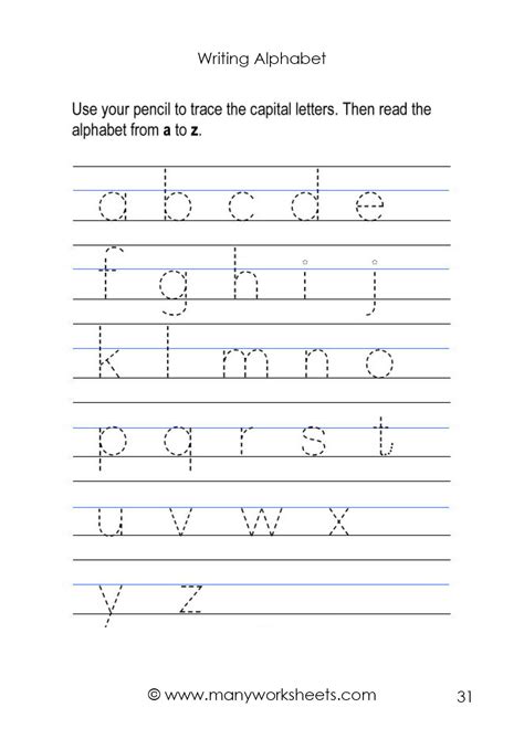 letters a z tracing worksheets for kindergarten