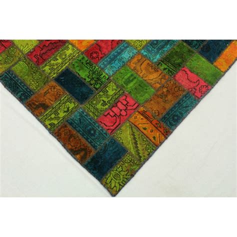 Die lebendige farbe grün bringt leben in jeden wohnraum, egal ob wohnzimmer, küche oder schlafzimmer. Patchwork Teppich Orange Grün Blau Türkis in 250x160cm ...
