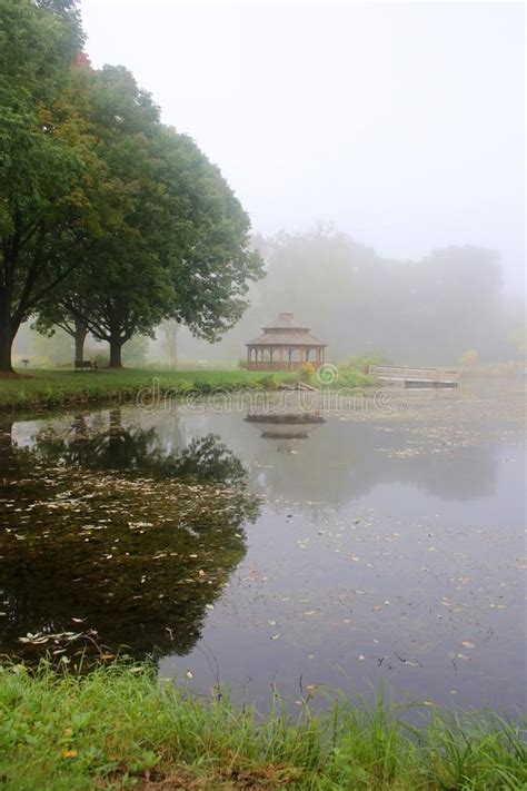 Early Autumn Foggy Morning Landscape Stock Photo Image Of City