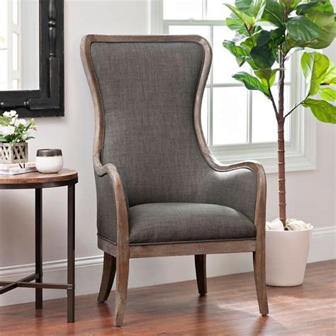 Charcoal High Wing Back Accent Chair Accent Chairs High Back Accent