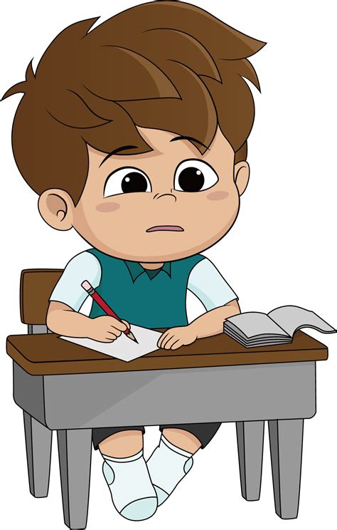Download Clip Art Girl Doing Clip Do Homework Cartoon Png Clipartkey