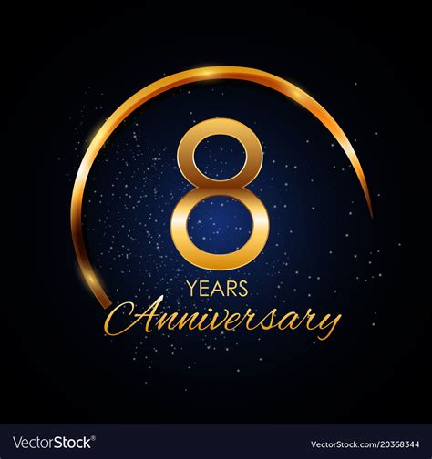 Template Logo 8 Year Anniversary Royalty Free Vector Image