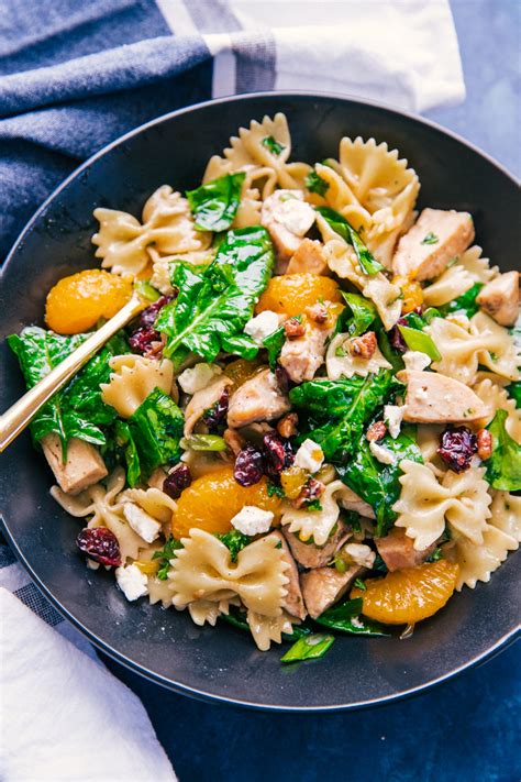 In a large skillet over medium heat, heat oil. Creamy Spinach Pasta Salad with Chicken | The Food Cafe ...