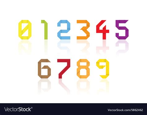 Origami Numbers Royalty Free Vector Image Vectorstock