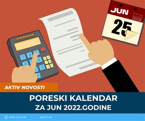 Poreski Kalendar Za Juni 2022 Godine Aktiv Program Knjigovodstvo