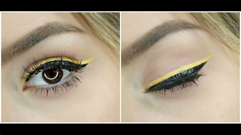 Yellow Eyeliner Makeup Tutorial Kaitlynn Cory Youtube