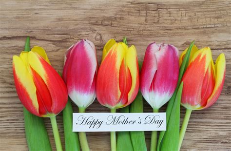 Happy Mothers Day Card With Colorful Tulips Homecookin Restaurant