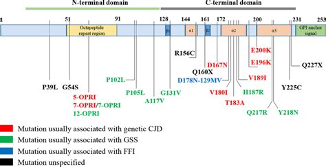 Schematic Of Prnp Mutations Associated With Ftd Phenotypes Mutations