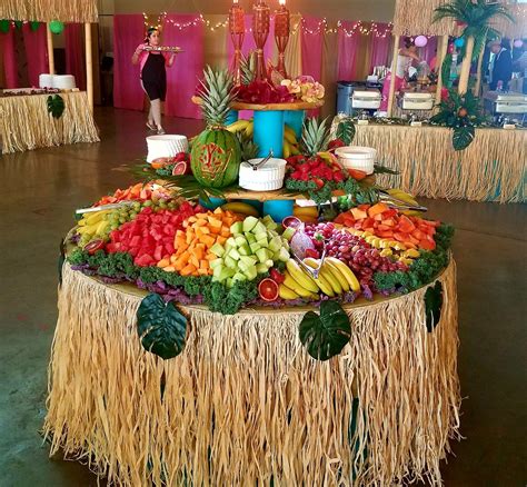 Fruit Display From Hawaiian Party Fruit Display Table Decorations