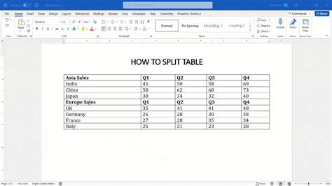 How To Split Table In Ms Word Keyboard Shortcut 2021 Pickupbrain