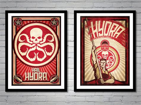 Hail Hydra Propaganda Marvel Mcu Movie Poster Print Etsy