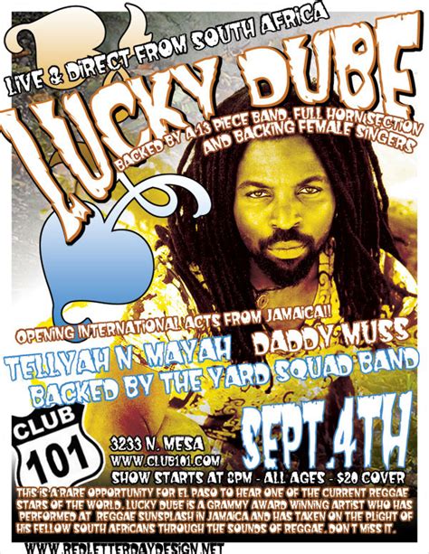 Flyer Lucky Dube On Behance