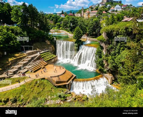 Jajce Waterfall In Bosnia And Herzegovina Europe Stock Photo Alamy