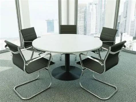 White Office Meeting Round Table Size 42x42 Rs 7500 Id 21345249033