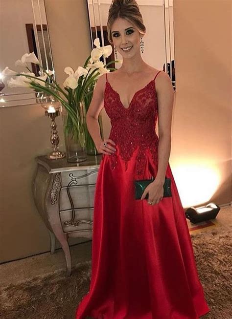 Vestido De Gala Rojo Vestidos Roupas