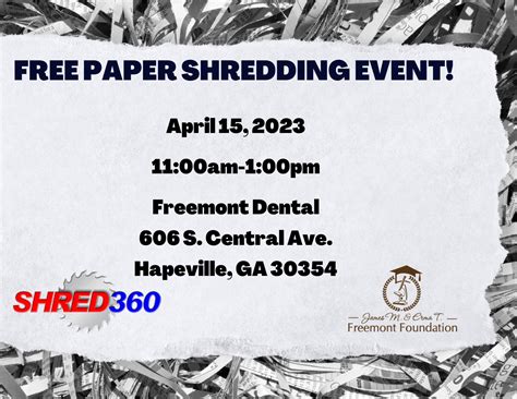 Apr 15 Free Community Paper Shredding Cascade Ga Patch