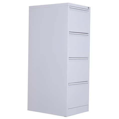 Vinsetto Metal 4 Drawer Vertical Locking Filing Cabinet - White
