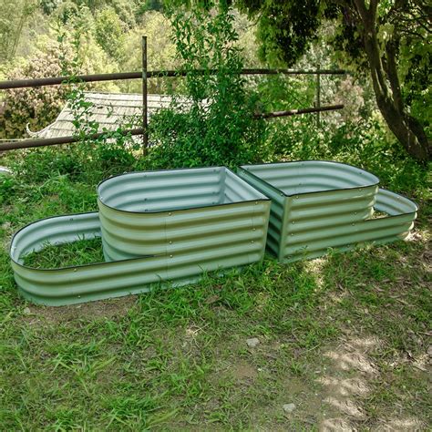 17 Tall Tiered Metal Modular Corrugated Raised Garden Bed Kit