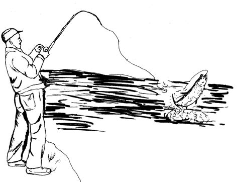 Man Fishing Drawing Free Download On Clipartmag