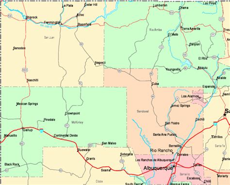 Online Map Of New Mexico Northwest