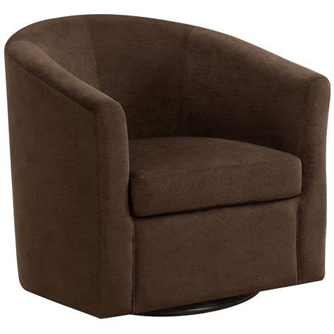 Accent Chair Swivel Dark Brown Abstract Velvet