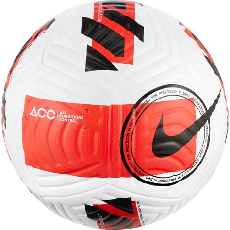Nike Flight Premium Match Soccer Ball White And Bright Crimson With