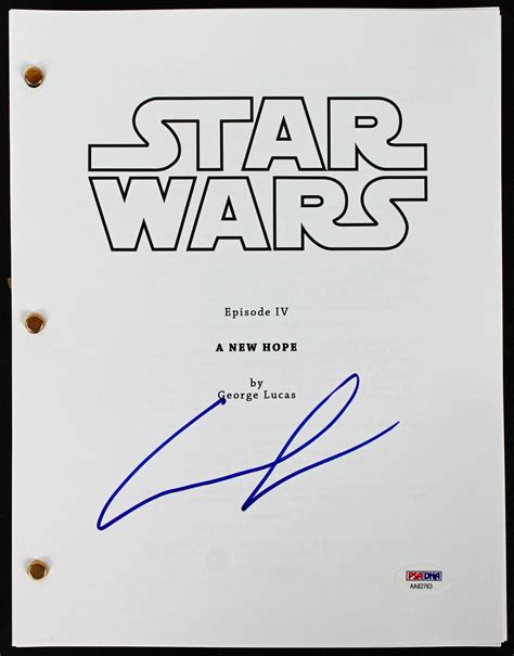 Lot Detail Star Wars George Lucas Signed A New Hope Script Psadna