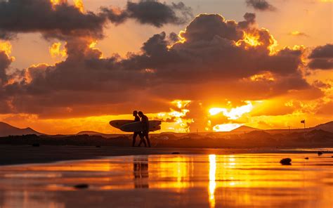 Surf At Sunset Wallpapers Wallpaper Cave