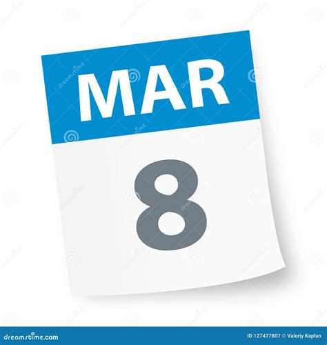 March 8 Calendar Icon Stock Illustration Illustration Of Blank