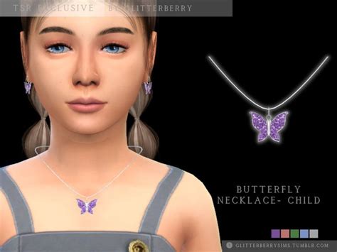 The Sims Resource Butterfly Necklace Child Butterfly Necklace