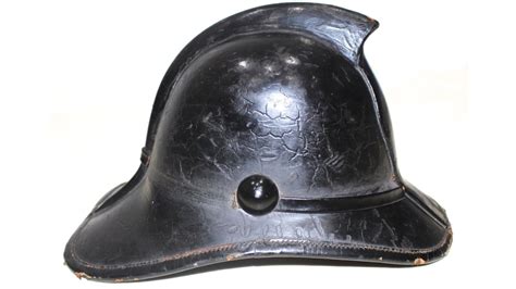Antique British Leather Firemans Helmet Mjl Militaria