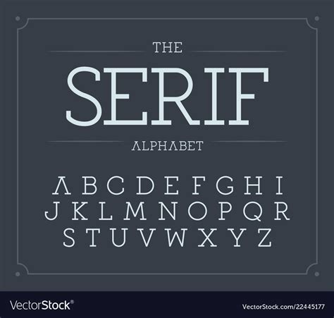Serif Letters Set Modern Latin Alphabet Royalty Free Vector