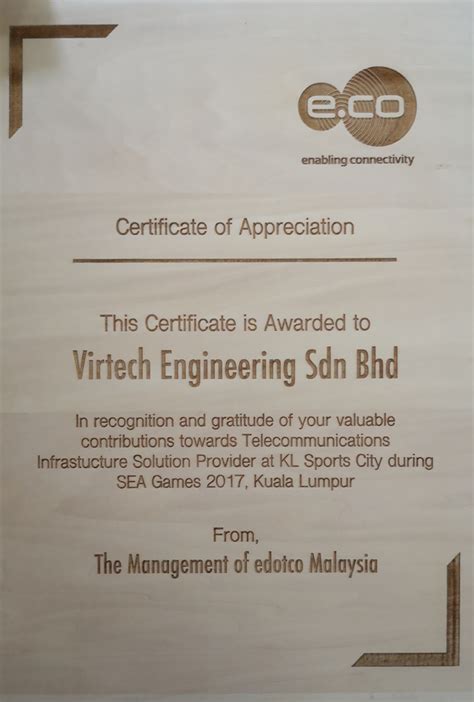 The company is a digital infrastructure and services provider. CERTIFICATION - Virtech Engineering Sdn Bhd