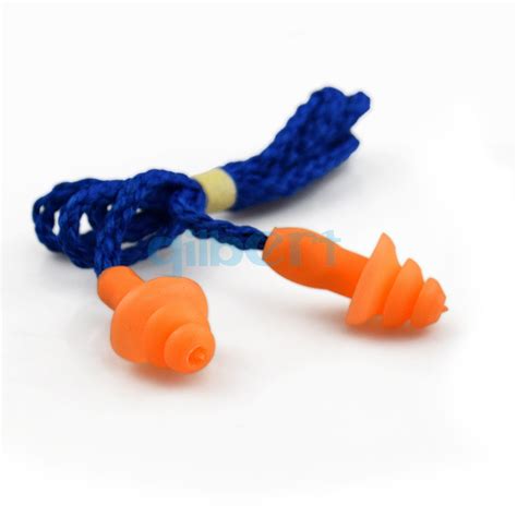 10 Sets Corded Silicone Ear Plugs Noise Reduction 30db Hearing