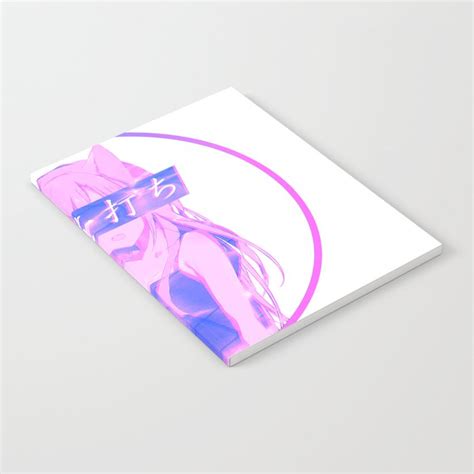 Waves Pink Sad Japanese Anime Girl Aesthetic Notebook By Poserboy Society6