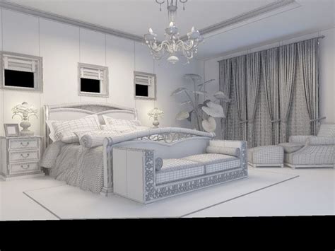 45 Beautiful Bed Room 3d Model Free Mockup