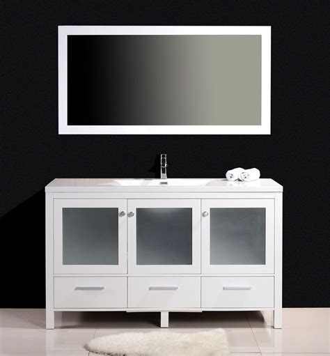 A prominent colour for modern and transitional interiors, gray is a special impartial. Brezza 60" White Single Sink Modern Bathroom Vanity w ...