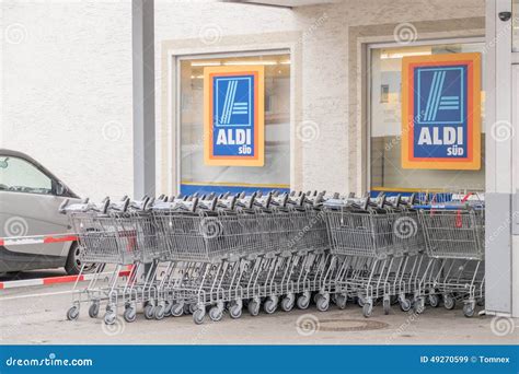 Aldi Shopping Carts Editorial Stock Image Image Of Germany 49270599
