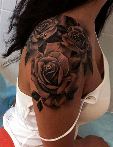 Black Rose Epaule Shoulder Tattoo Ideas Shoulder Tattoos For Women Sleeve