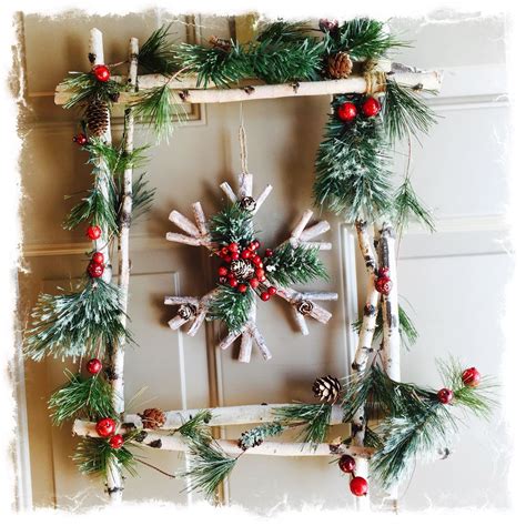 Birch Wood Wreath Christmas Decor Diy Christmas Projects Christmas