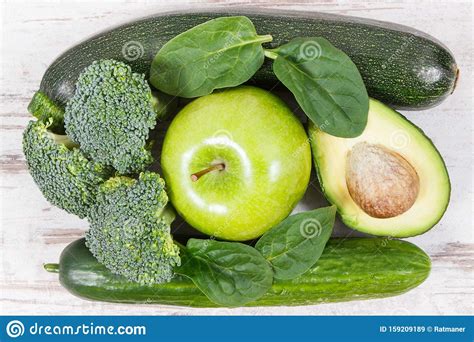 Natural Green Ingredients As Source Vitamins And Minerals Stock Image
