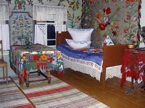 An Interior Of The Russian Peasants Bedroom Late 19th Early 20th