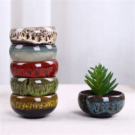 Mini Succulent Potted Succulent Plant Flower Ceramic Flower Pot For