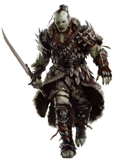 dungeons and dragons orcs and half orcs inspirational character portraits concept art