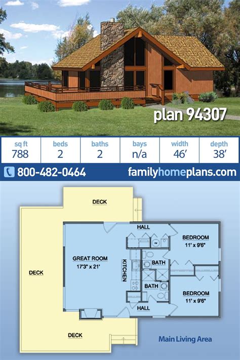Plan 94307 Wrap Around Deck On A Classic Vacation Style Home Plan